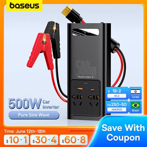 Baseus Car Inverter W Dc V To Ac V V Auto Converter Type C