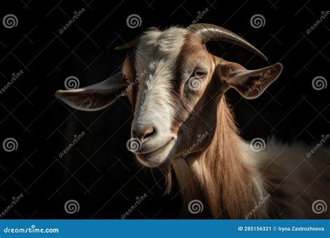 Beautiful Farm Goat Animal Portrait Stock Illustration Illustration