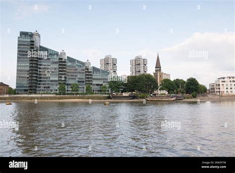 The River Thames And St Marys Church Battersea Church Road Battersea
