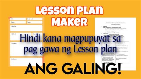 Easy Way To Make A Lesson Plan In 1 Minute Lesson Planner PH YouTube