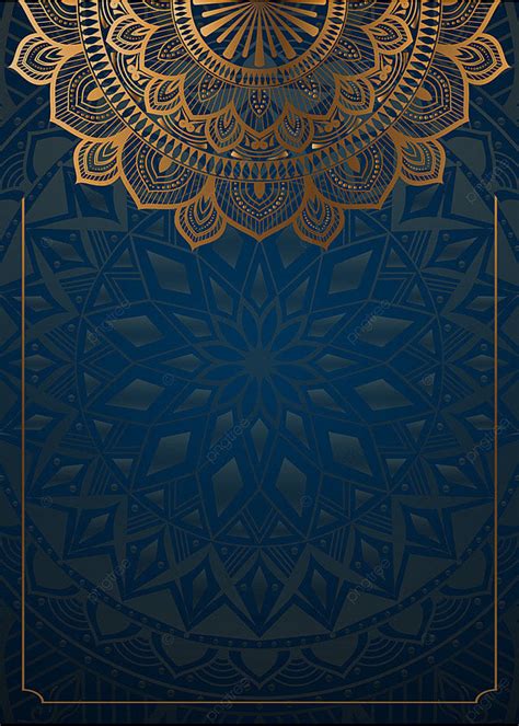 Gold Mandala Background In Wedding Invitation Card Style Pattern With