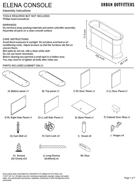 Urban Outfitters Elena Console Assembly Instructions Manual Pdf