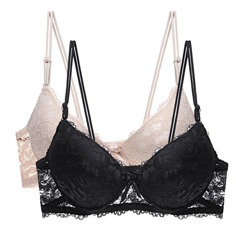 2pcs Black Bra Push Up Sexy Women Bras Lace Bralette Lingerie Breast Adjusts B C D Bra Female