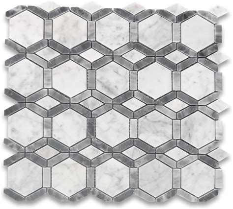 Buy Stone Center Online Carrara White Marble 2 Inch Hexagon Hollywood