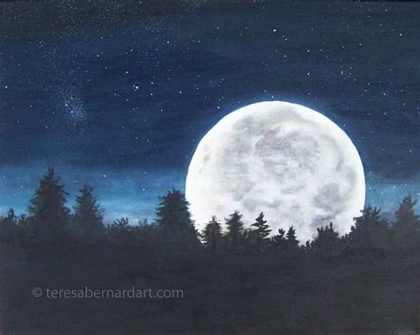 full moon rising teresa bernard oil paintings