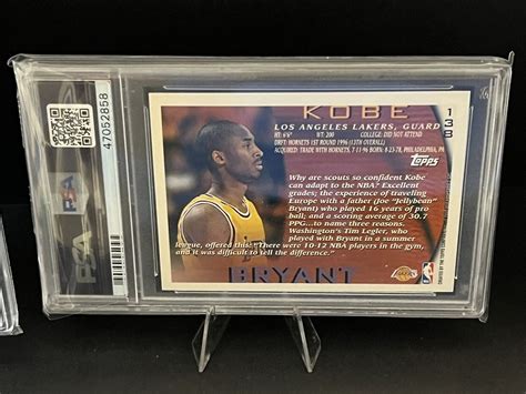 1996 97 Topps KOBE BRYANT 138 Rookie Los Angeles Lakers RC HOF PSA 8