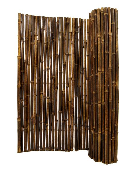 Natural Black Rolled Bamboo Fencing 1 X 8 X 8 Forever Bamboo