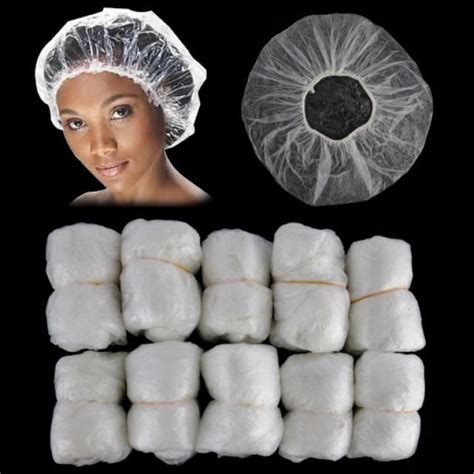 Gwk 100pcs Disposable Clear Shower Hair Cap Spa Salon Shower Cap