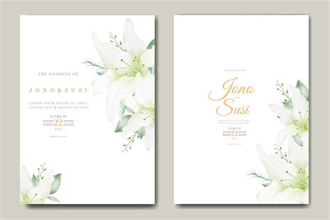 Lily Floral Wedding Invitation Card Graphic By Ningsihretno262 · Creative Fabrica