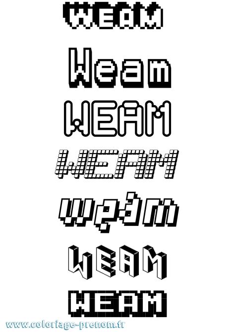Coloriage Du Prénom Weam à Imprimer Ou Télécharger Facilement