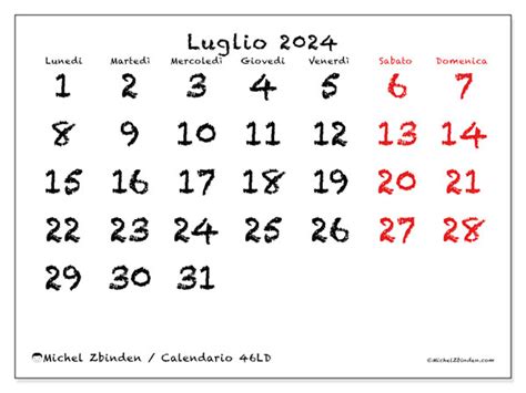 Calendario Luglio Ld Michel Zbinden It