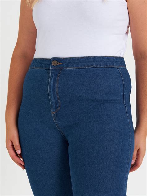 Jeansy Skinny Damskie Basic Z Wysokim Stanem Plus Size GATE