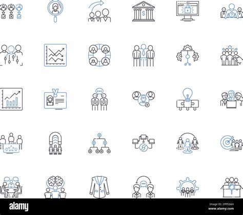 Financial Consultation Line Icons Collection Investments Budgeting