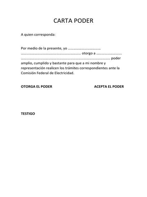 Carta Poder Cfe Pdf