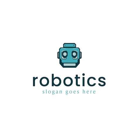 Roboter Vektor Logo Design Premium Vektor