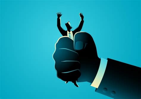 Premium Vector Business Concept Illustration Of Giant Hand Squeezes A