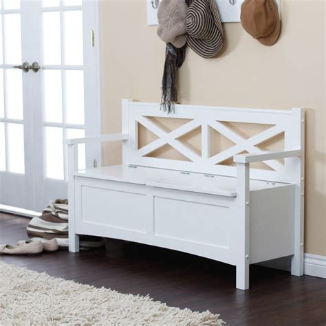 Harper X-Back Storage Bench - White | www.hayneedle.com | White storage ...