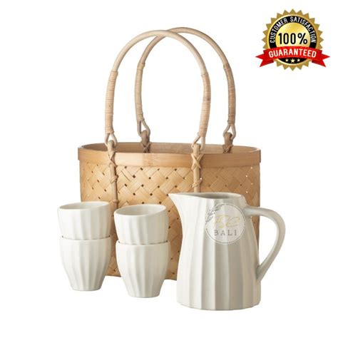 Jual Jug Set Set Peralatan Minum Jenggala Scallop Putih Shopee