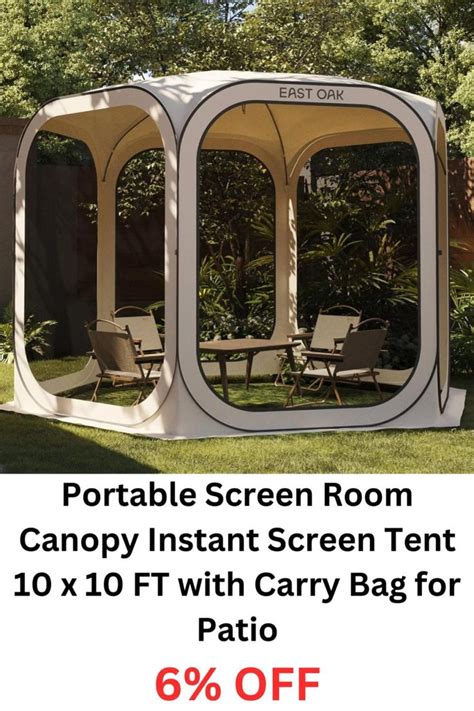 East Oak Screen House Tent Pop Up Portable Screen Room Canopy Instant