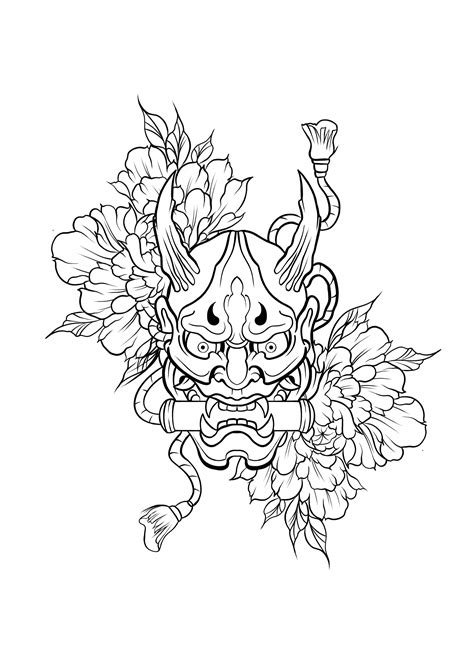 Hannya Maske Tattoo Oni Mask Tattoo Hanya Tattoo Japan Tattoo Design