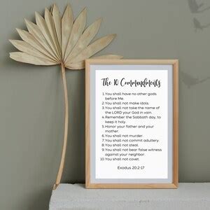 The Commandments Exodus Bible Verse Wall Art Poster