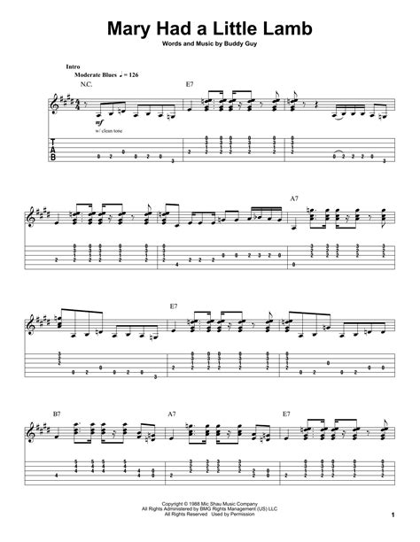 Mary Had A Little Lamb by Buddy Guy - Guitar Tab Play-Along - Guitar ...