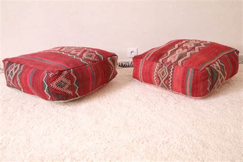 Boho Kelim Kissen X Cm Ottoman Kilim Pouf Quadratisches