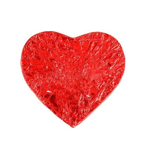 Red Foil Wrapped Chocolate Hearts On White Stock Image Image Of