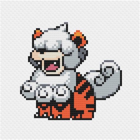 Growlithe Pixel Art Template