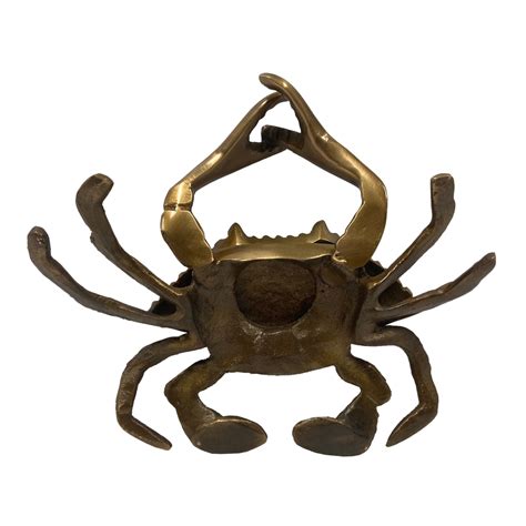 6″ Antiqued Brass Blue Crab Paperweight Madison Bay Company