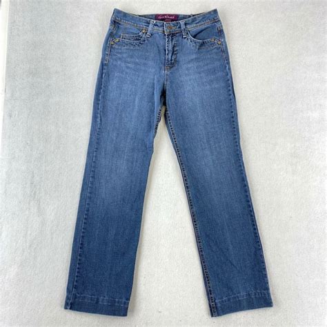 Gloria Vanderbilt Gloria Vanderbilt Straight Leg Denim Jeans Womens 8 Dark Blue Flap Back