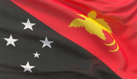 Agitando a bandeira nacional da papua nova guiné renderização 3d em