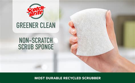 Scotch Brite Greener Clean Non Scratch Kitchen Sponges 6