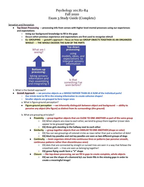 Gen Psych Exam 3 Study Guide Psychology 101 R1 R Fall 2020 Exam 3