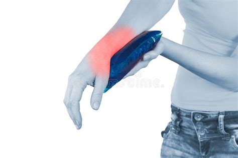 Swollen hurting wrist. stock photo. Image of physical - 40023712