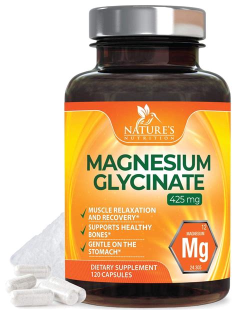 Nature's Nutrition Magnesium Glycinate Max Potency, 400 mg, 120 Ct ...