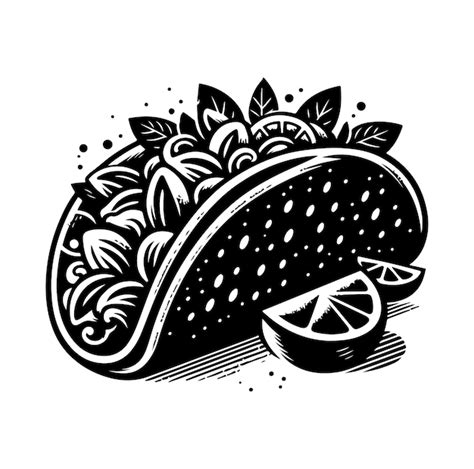 Premium Vector Taco Vector Icon Illustration Silhouette