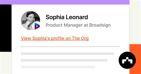 Sophia Leonard Product Manager At Broadsign The Org