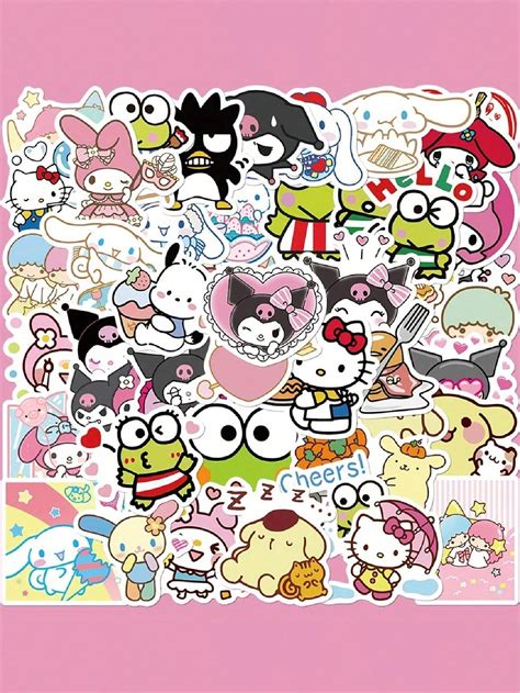 50 100pcs Set Sanrio Hello Kitty Kuromi Cinnamoroll My Melody Cute