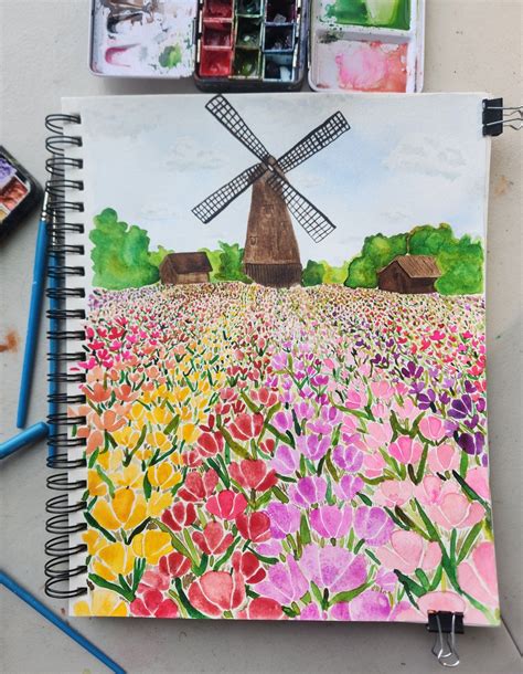 Tulips in the Netherlands by Katie Watters in 2024 | Tulips art ...