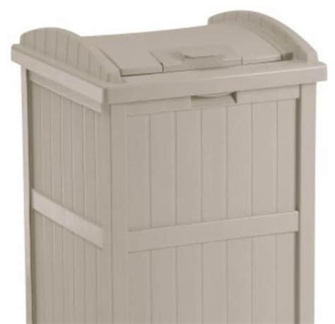 Suncast 30-33 Gallon Deck Patio Resin Garbage Trash Can Hideaway, Taupe (4 Pack), 1 Piece - Fred ...