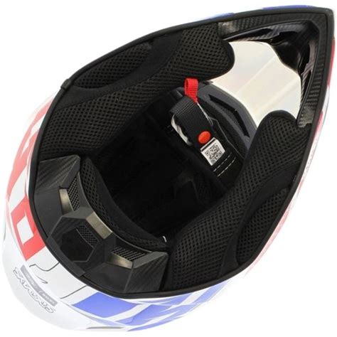 Capacete Airoh Wraap Six Days France Azul Branco Vermelho Grid Motors