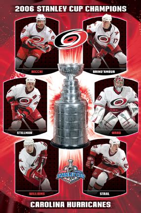 Carolina Hurricanes Stanley Cup Champions Hockey Poster