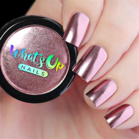 Rose Chrome Powder By Whats Up Nails Rose Chrome Nails