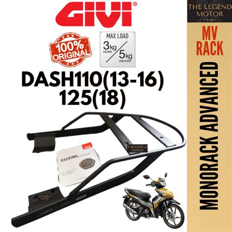 HONDA WAVE DASH 110 V2 DASH125 Fi DASH110 GIVI MV MONORACK MONOLOCK