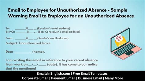 Email To Employee For Unauthorized Absence Warning Email To Employee