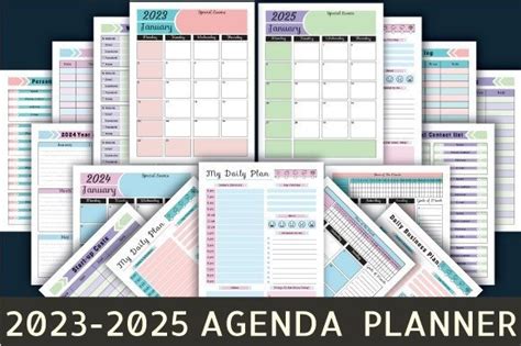 2023 2025 AGENDA PLANNER PLANNER AGENDA Graphic By RubyArt Creative