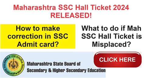 Maharashtra Ssc Admit Card 2024 Pdf Download Link How To Make Correction In Mah 10th Admit Card