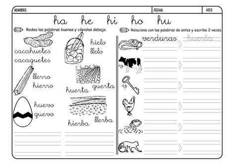 Actividades Con La Letra H Lectoescritura Infantil