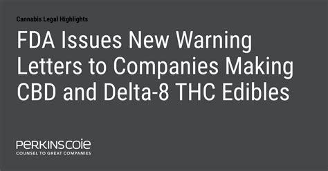 Fda Issues New Warning Letters To Companies Making Cbd And Delta 8 Thc Edibles Cannabis Legal